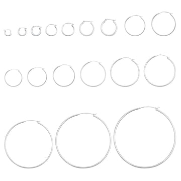 1.5mm Thickness Snap Post Hoop Earring Hoop Earrings Round 925 Sterling Silver (10mm-80mm)